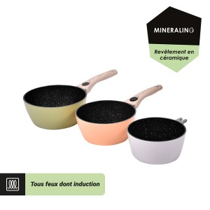 lot de 3 casseroles colorées en céramique Mineralino